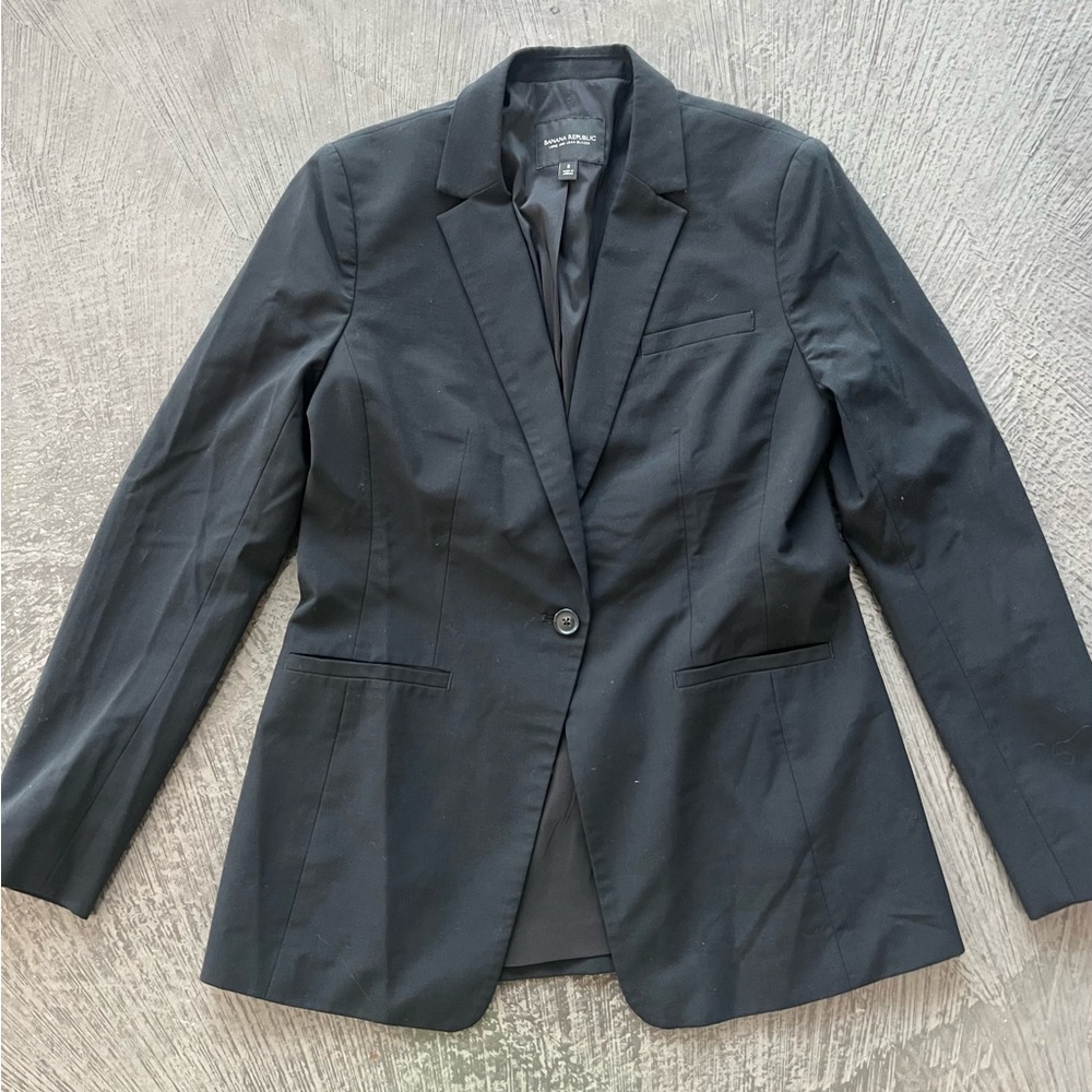 Banana Republic Black Long and Lean Blazer, Size 8